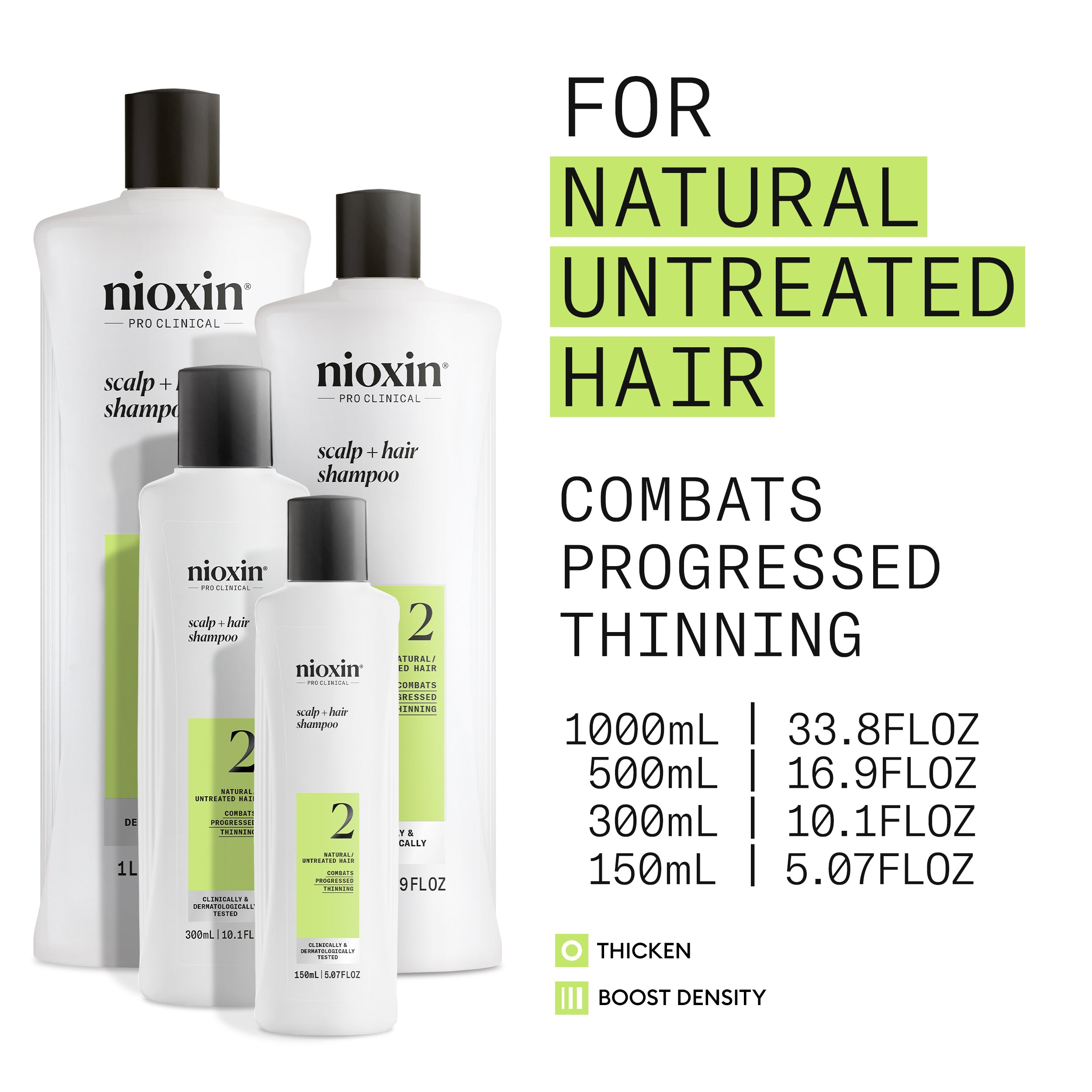 Nioxin System 2 Scalp + Hair Shampoo - Hair Thickening Shampoo