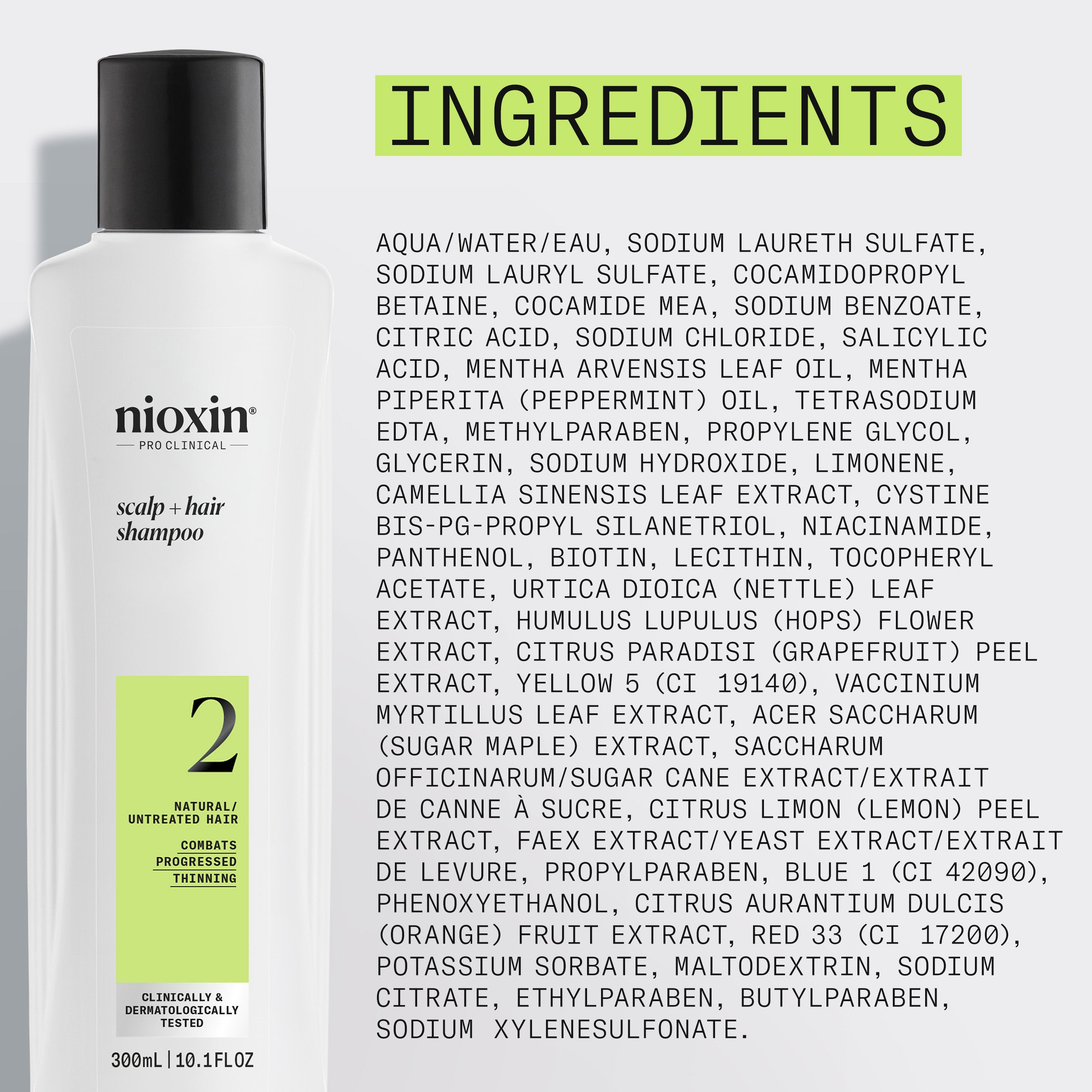 Nioxin System 2 Scalp + Hair Shampoo - Hair Thickening Shampoo