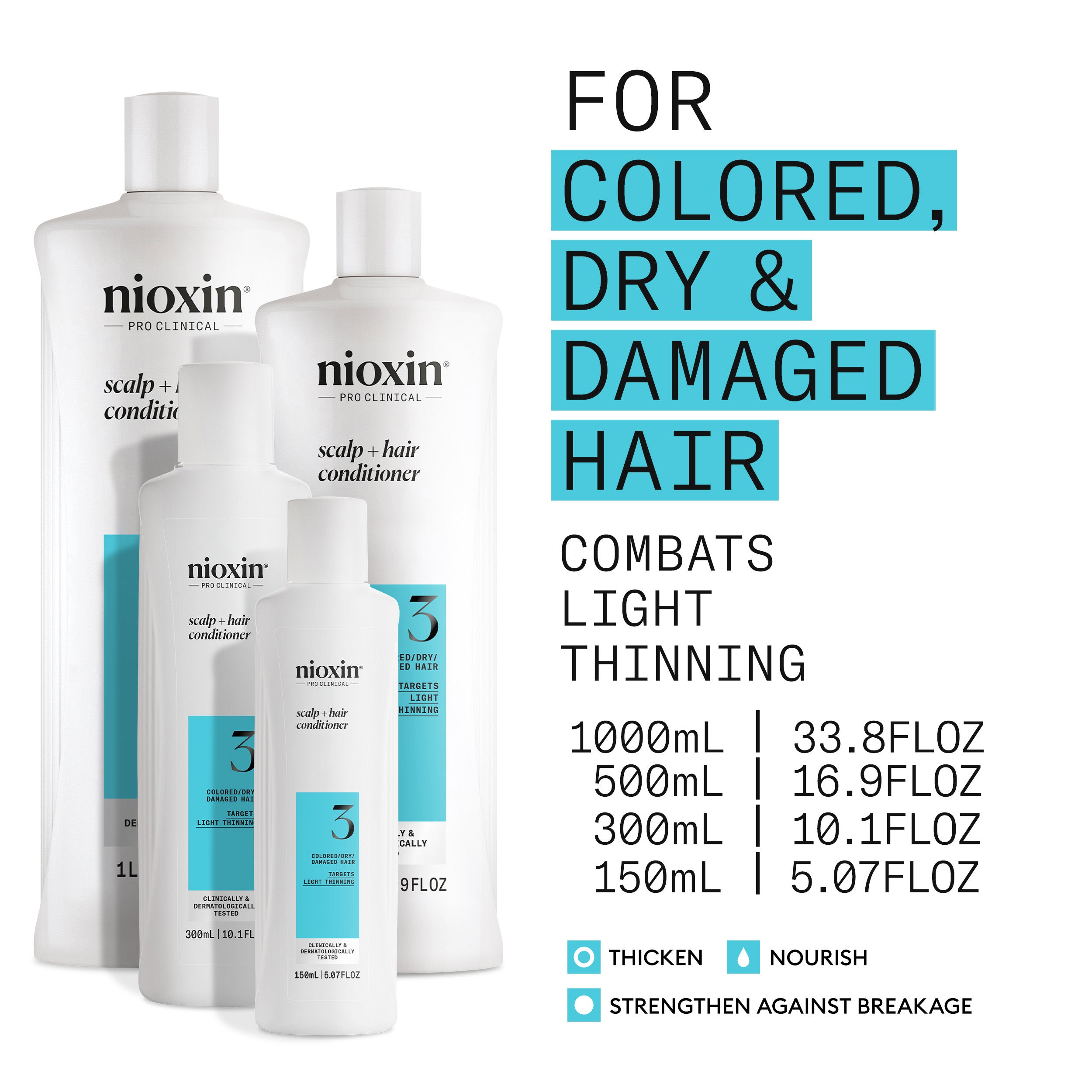 Nioxin System 3 Scalp + Hair Conditioner - Hair Thickening Conditioner