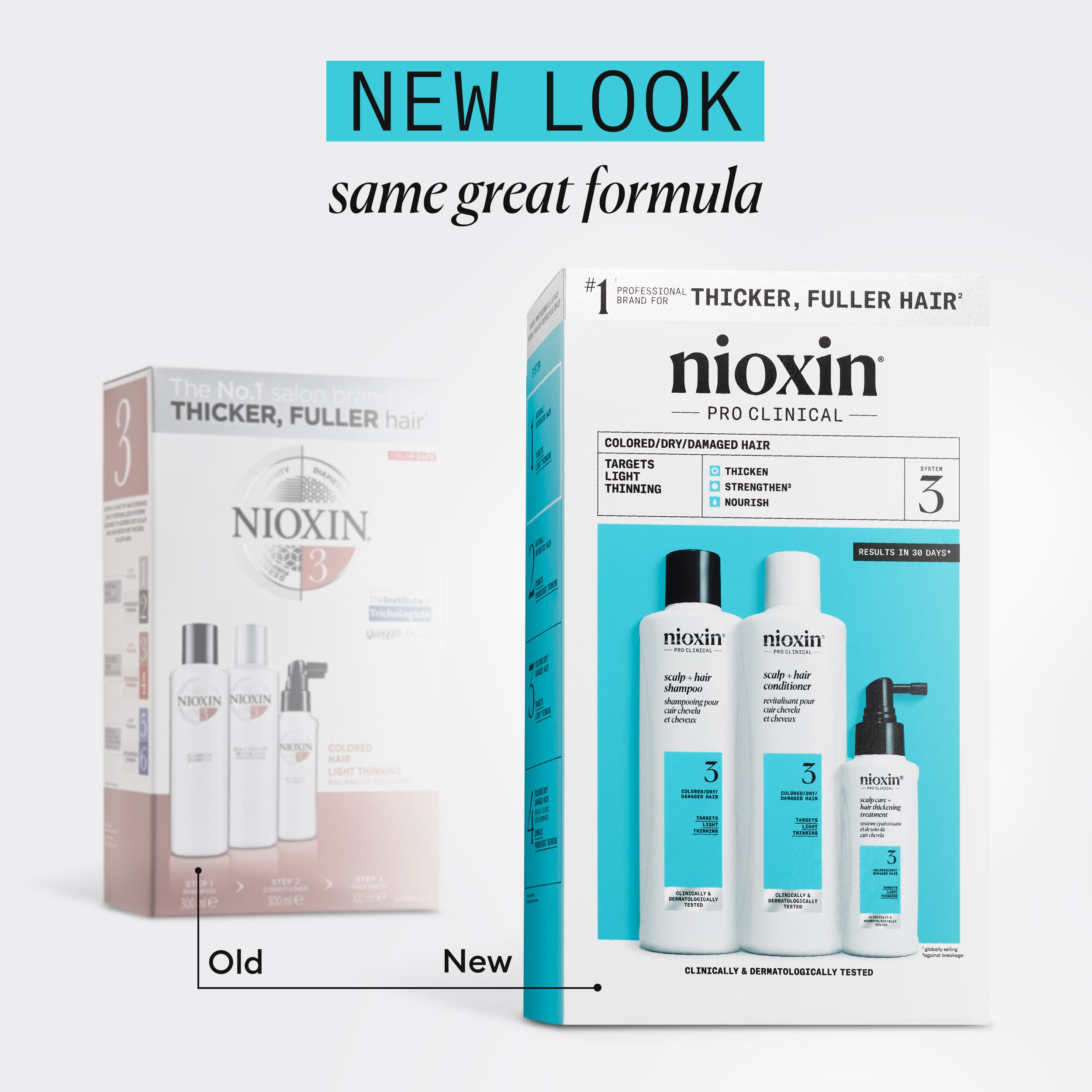 Nioxin Scalp  + Hair Thickening System 3 - Includes Shampoo, Conditioner and Scalp Treatment