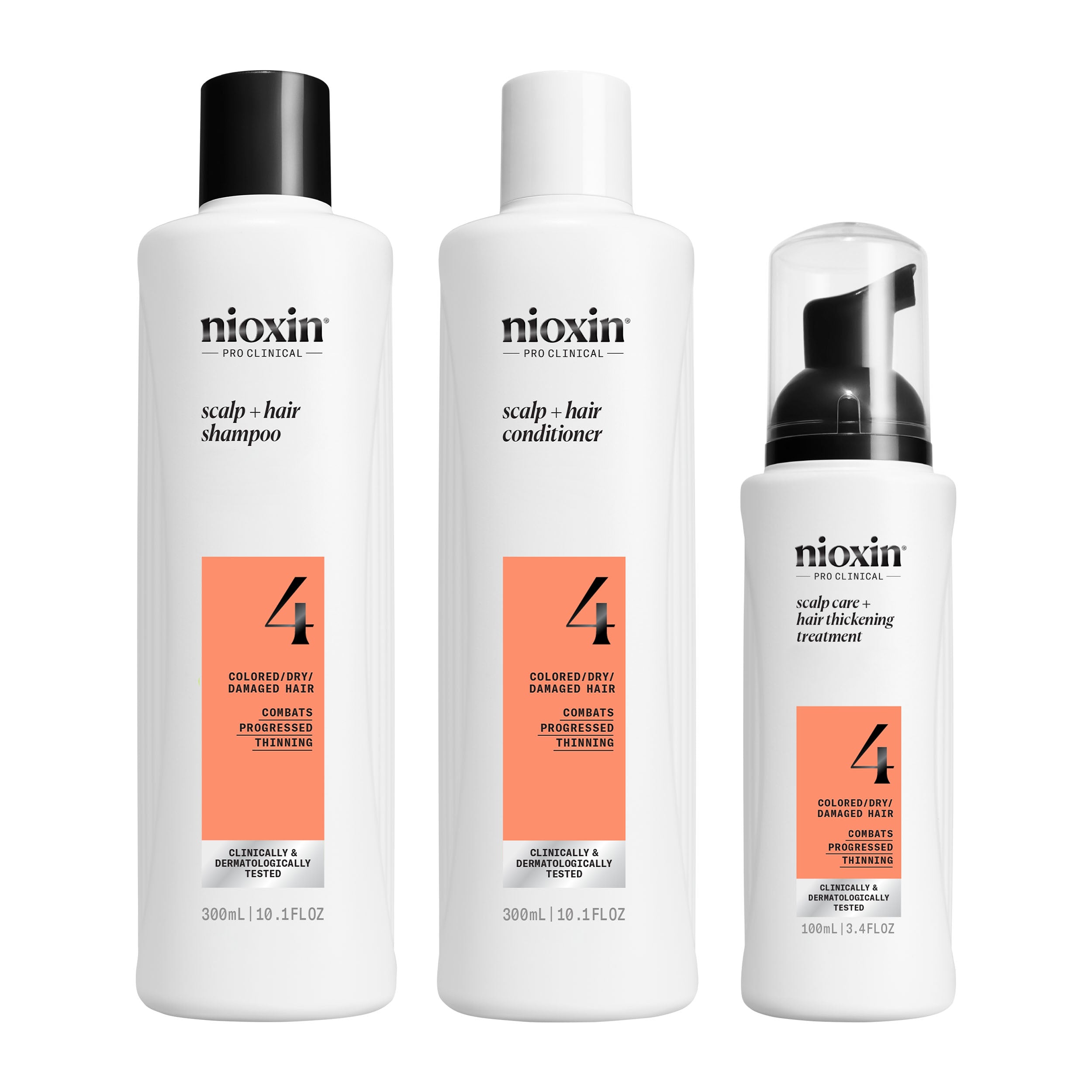Nioxin Scalp + Hair Thickening System 4 - Includes Shampoo, Conditioner and Scalp Treatment