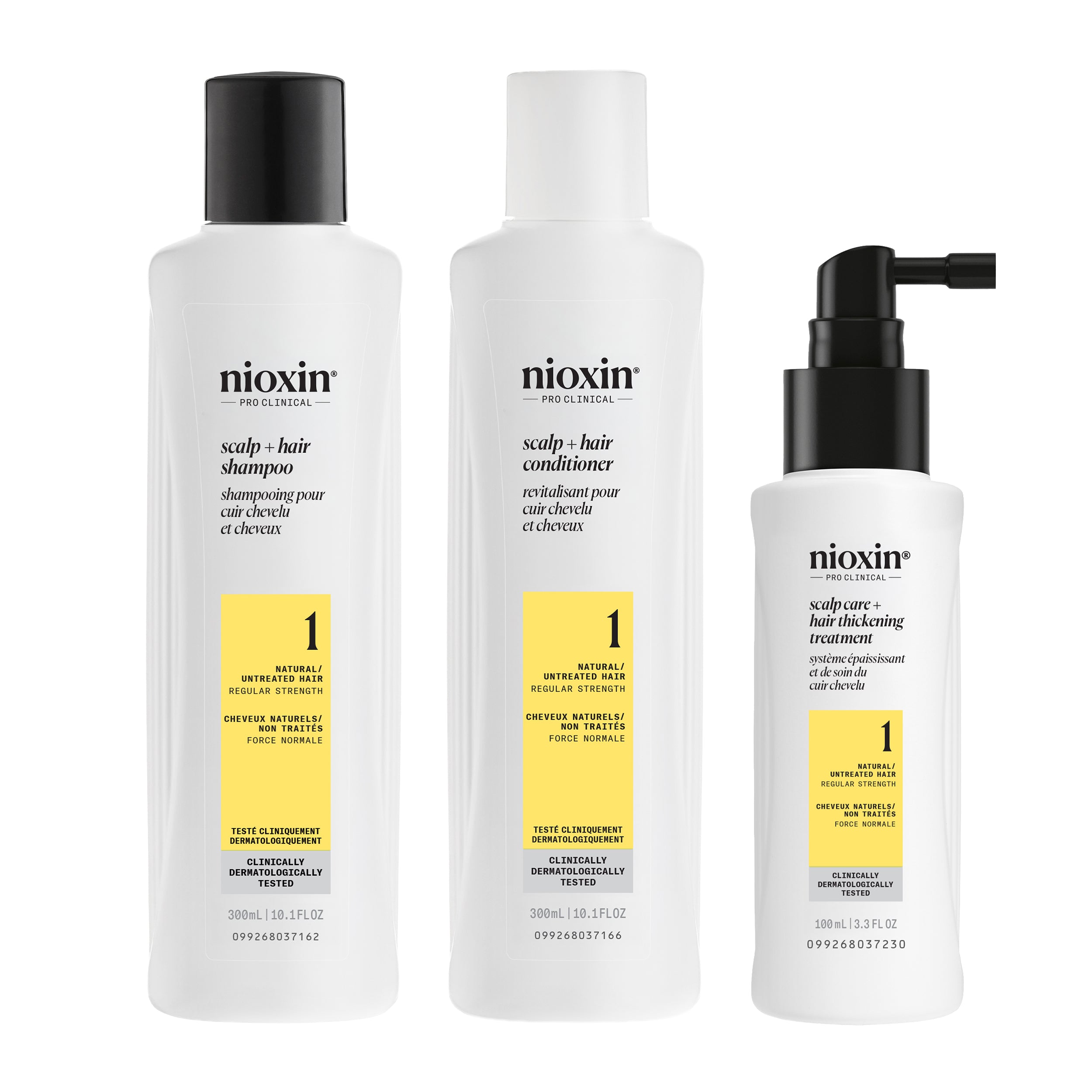 Nioxin Scalp + Hair Thickening System 1 - Includes Shampoo, Conditioner and Scalp Treatment