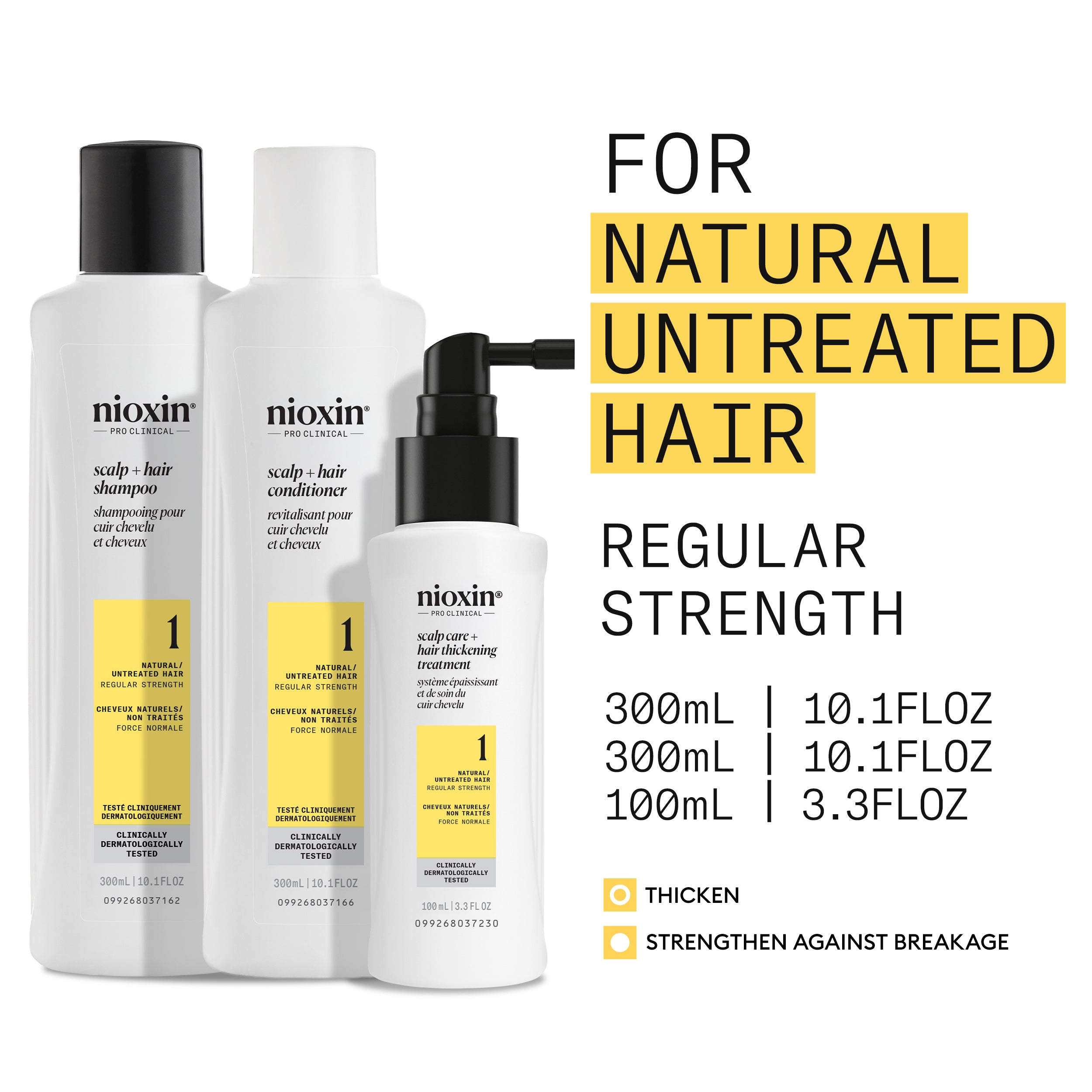 Nioxin Scalp + Hair Thickening System 1 - Includes Shampoo, Conditioner and Scalp Treatment