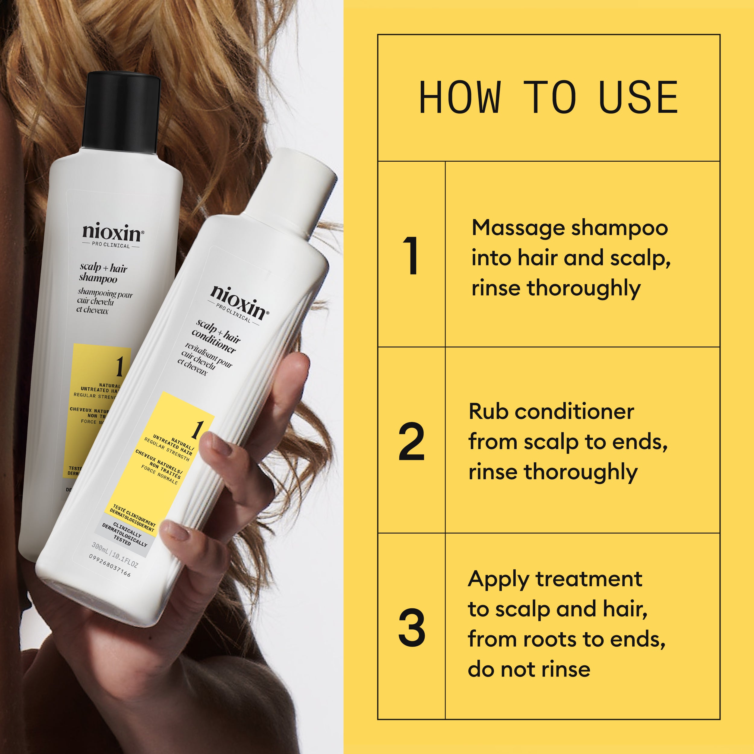 Nioxin Scalp + Hair Thickening System 1 - Includes Shampoo, Conditioner and Scalp Treatment