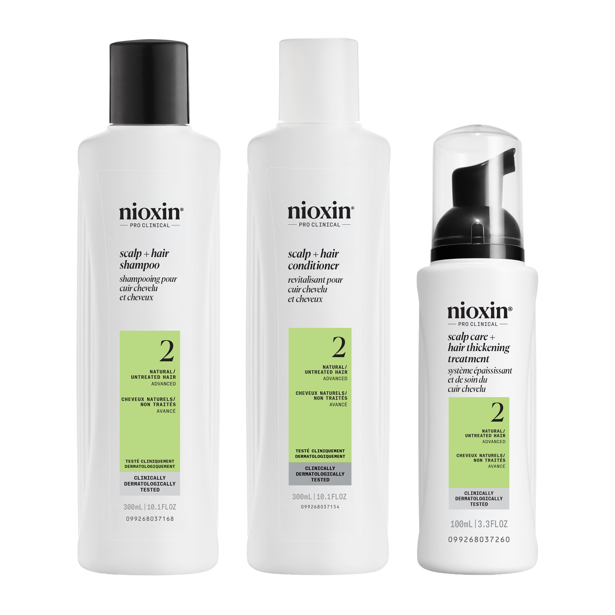 Nioxin Scalp  + Hair Thickening System 2 - Includes Shampoo, Conditioner and Scalp Treatment