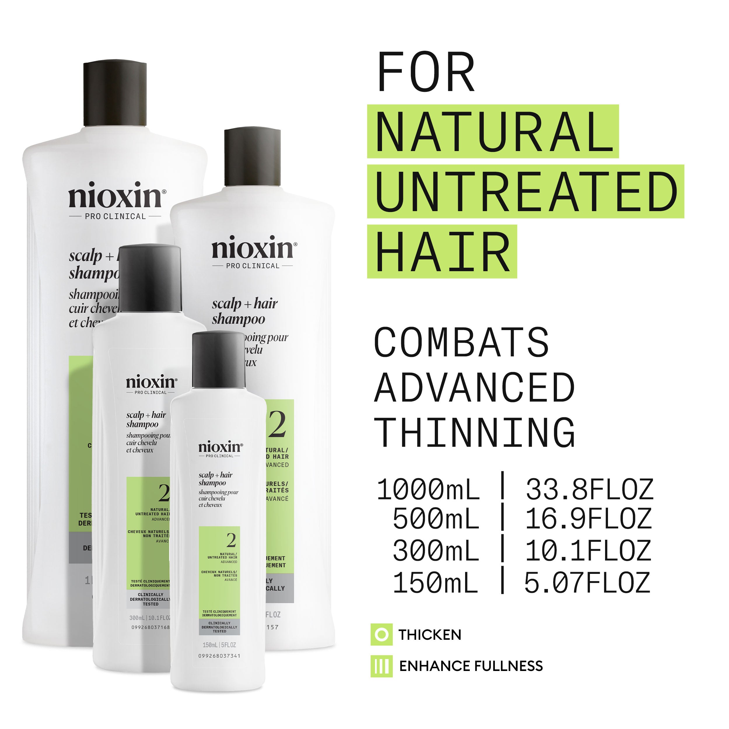 Nioxin System 2 Scalp + Hair Shampoo - Hair Thickening Shampoo
