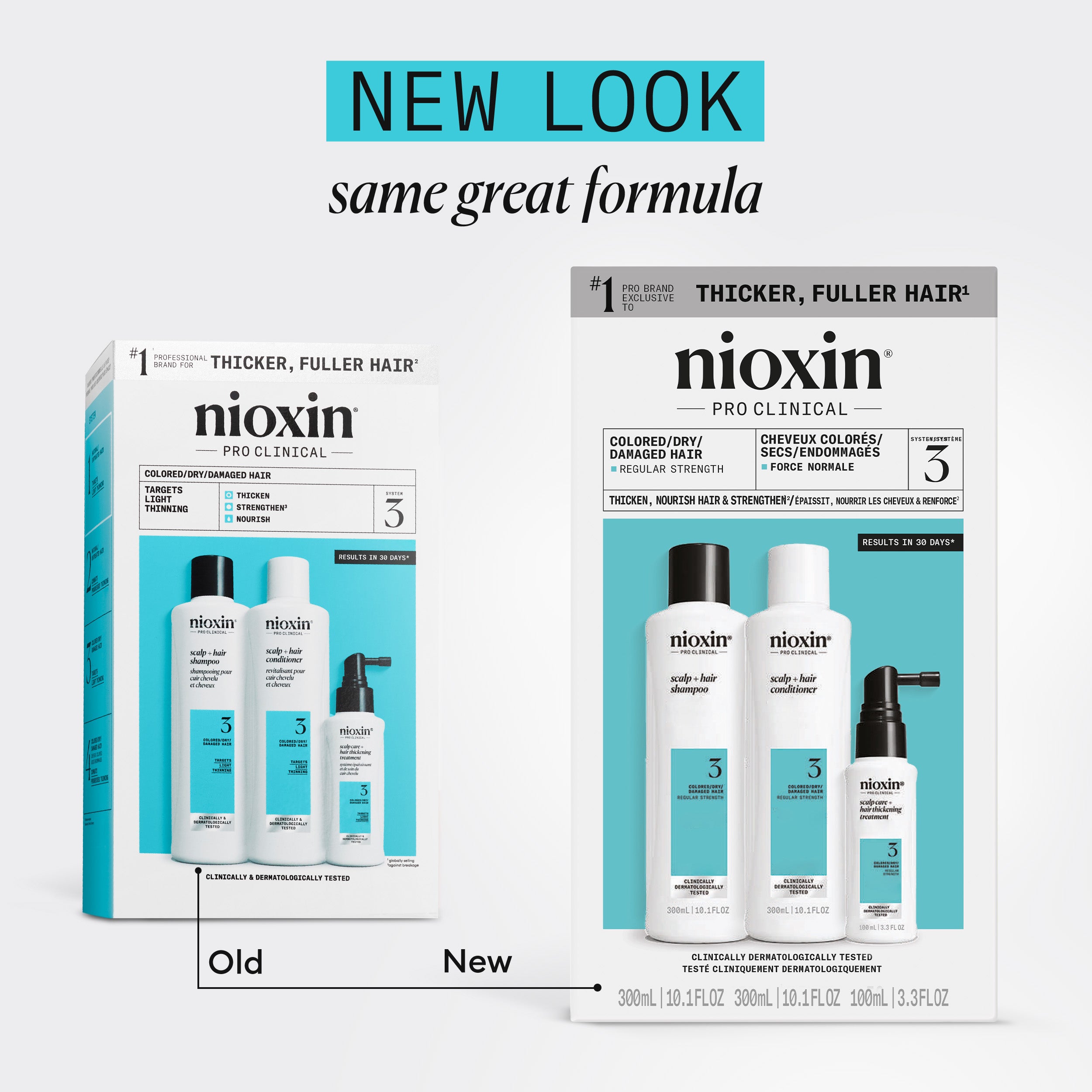 Nioxin Scalp  + Hair Thickening System 3 - Includes Shampoo, Conditioner and Scalp Treatment