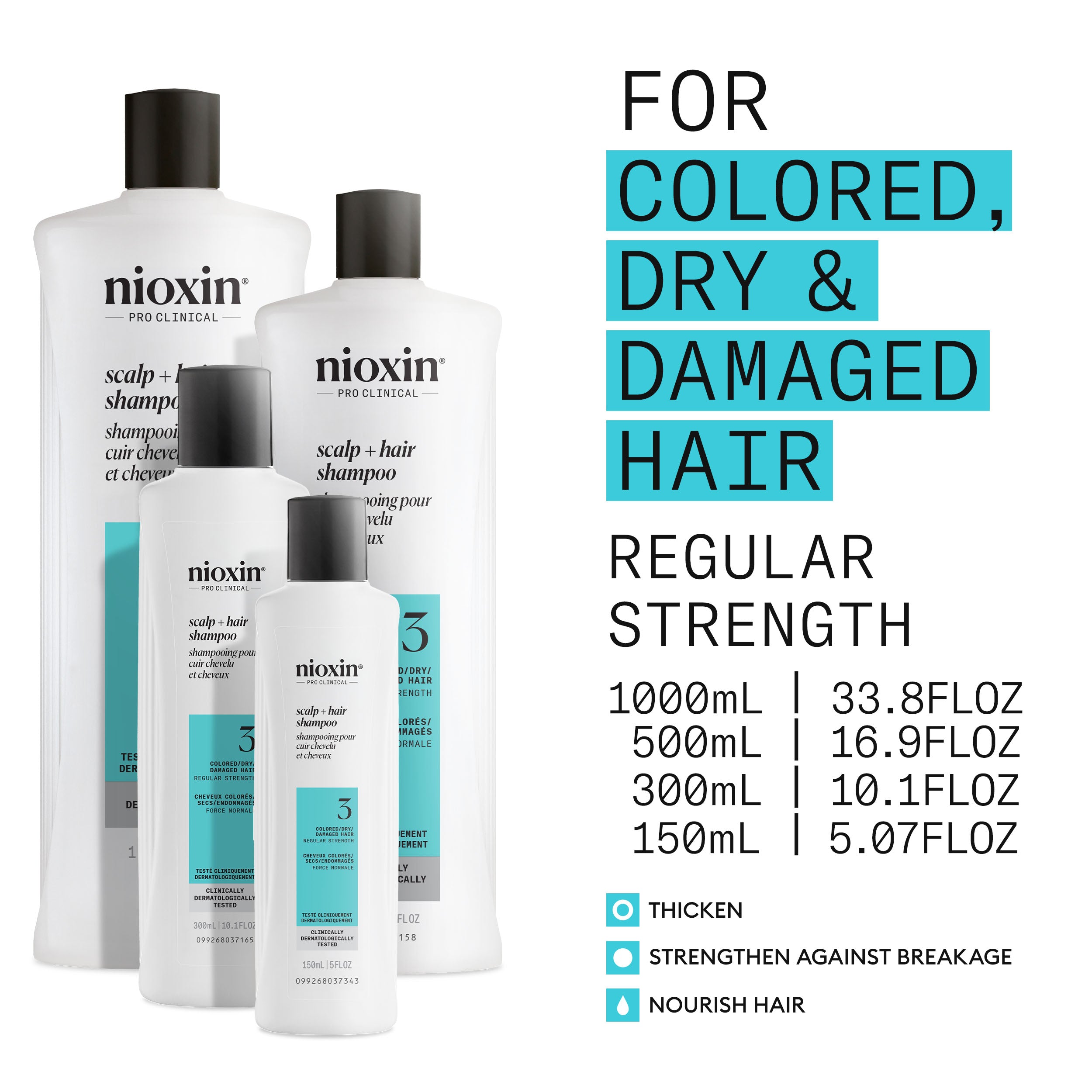 Nioxin System 3 Scalp + Hair Shampoo - Hair Thickening Shampoo