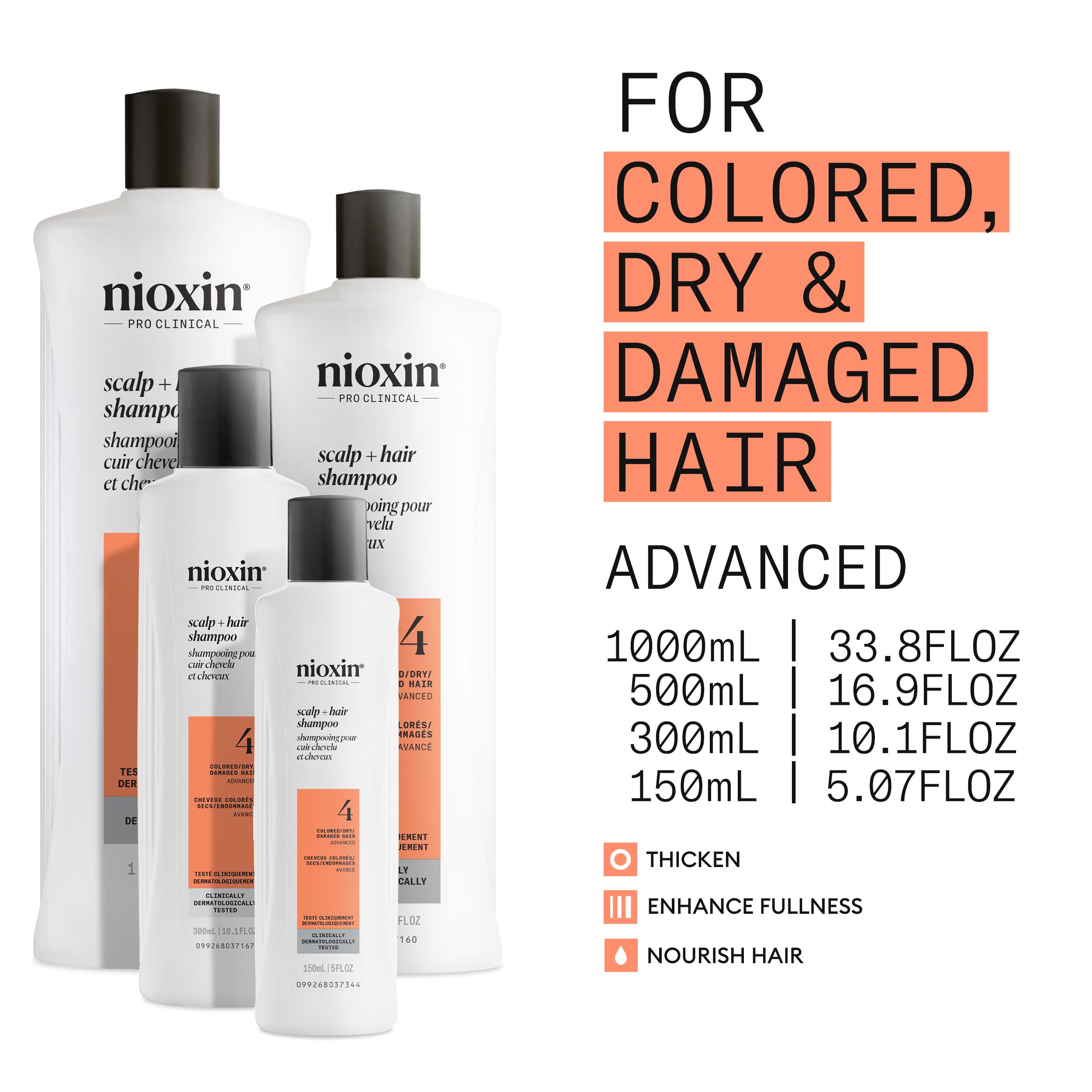 Shampoing Nioxin System 4 Cuir Chevelu + Cheveux - Shampoing épaississant