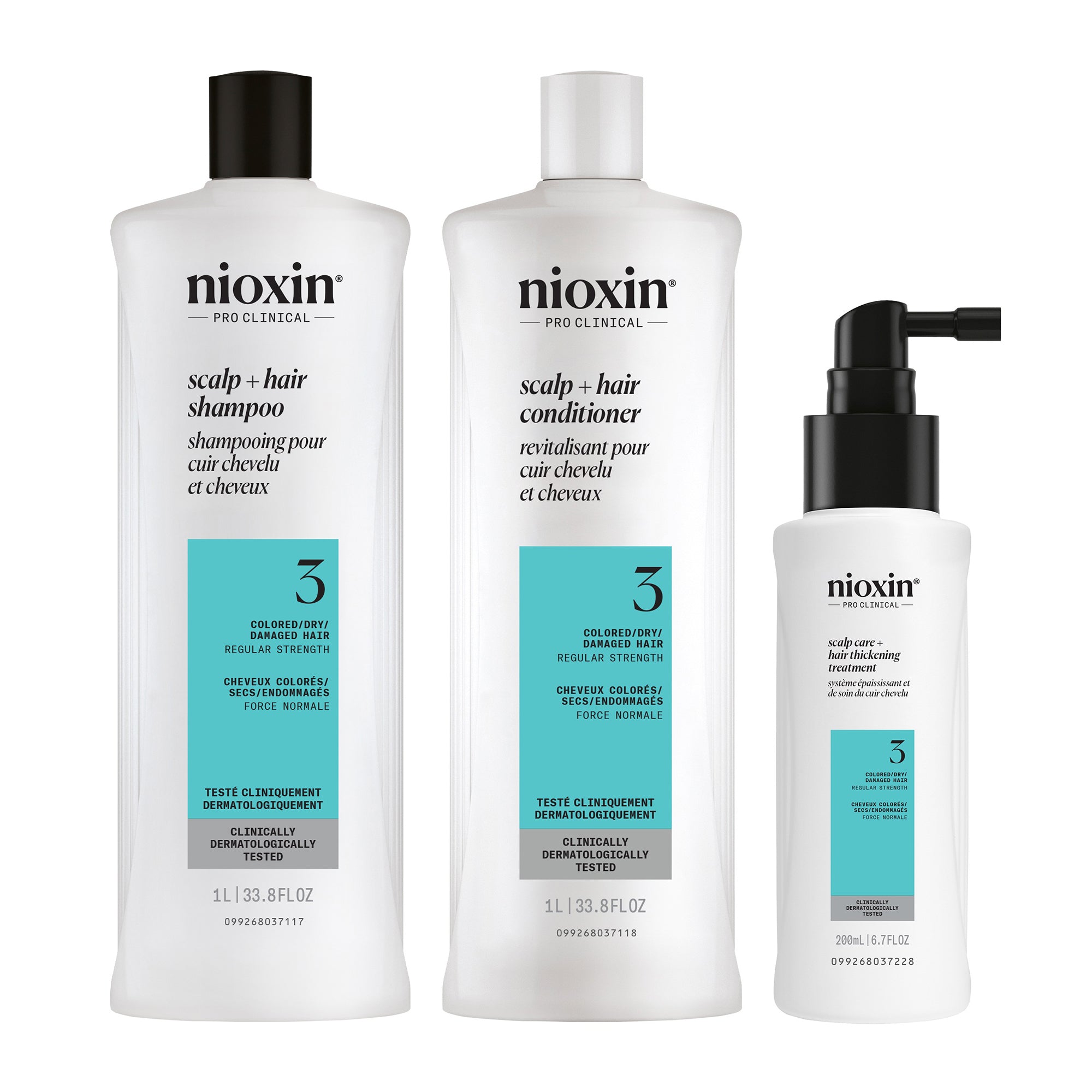 Nioxin Scalp  + Hair Thickening System 3 - Includes Shampoo, Conditioner and Scalp Treatment