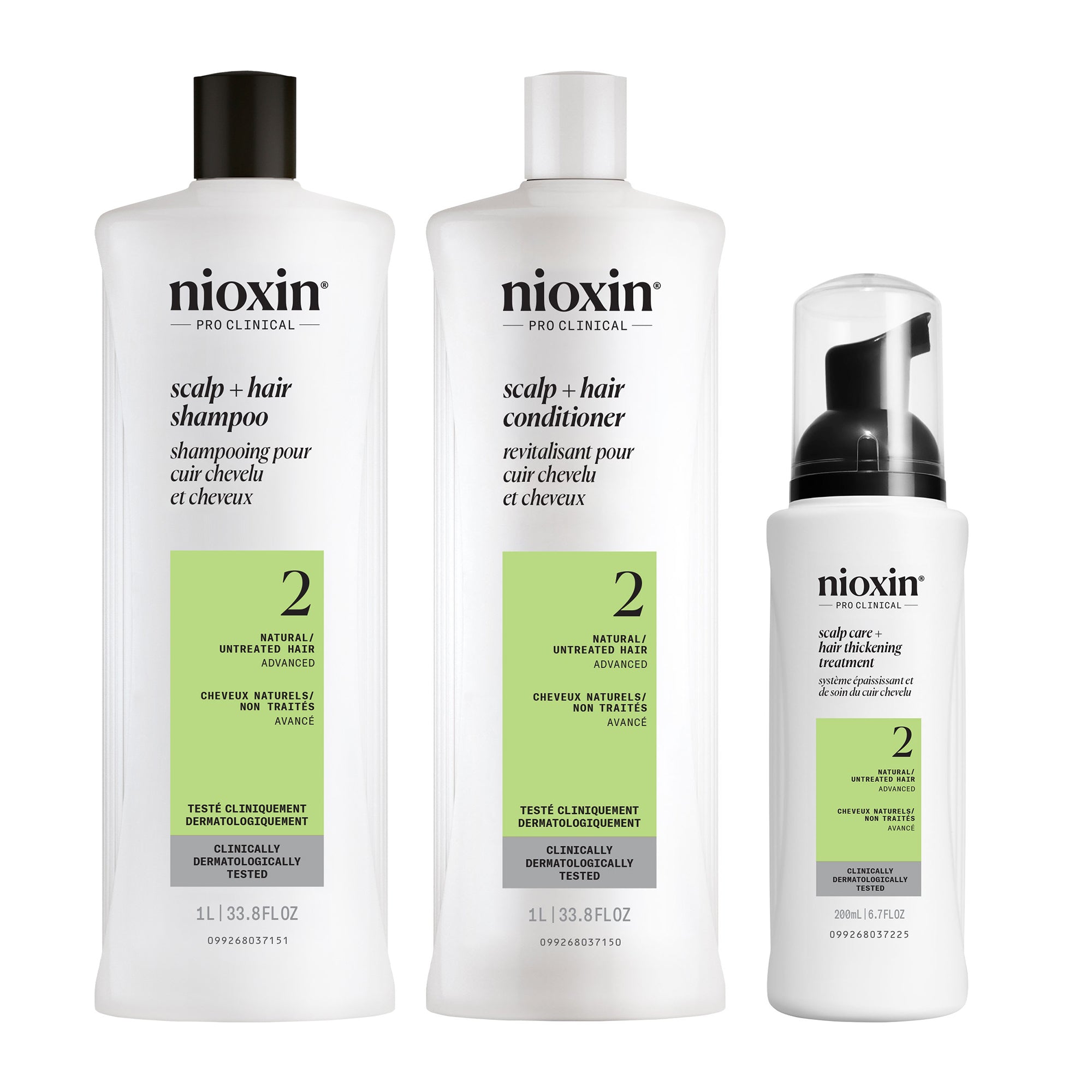 Nioxin Scalp  + Hair Thickening System 2 - Includes Shampoo, Conditioner and Scalp Treatment