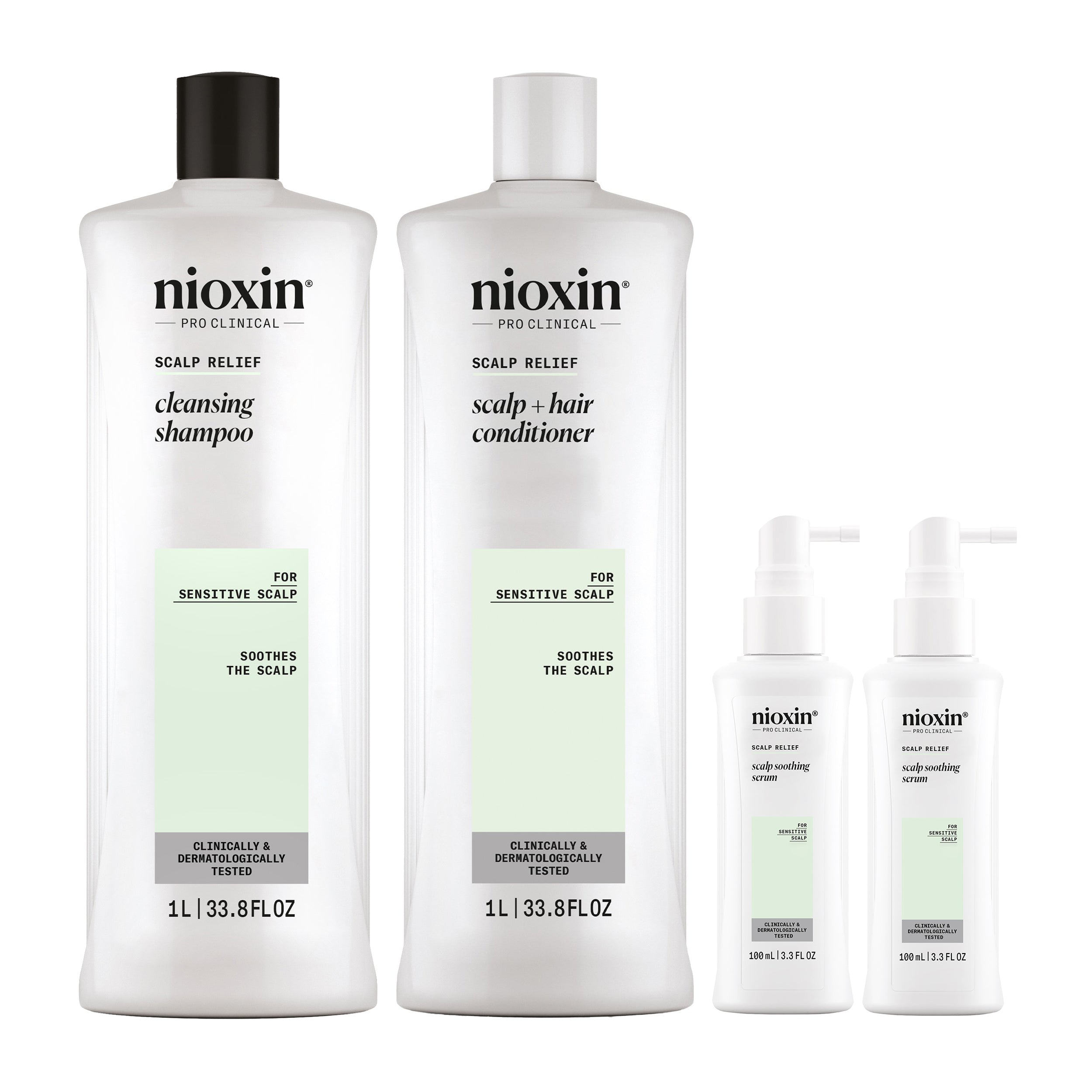 Nioxin Scalp Relief System - Hair Products for Sensitive, Itchy Scalp - Includes Shampoo, Conditioner and Serum