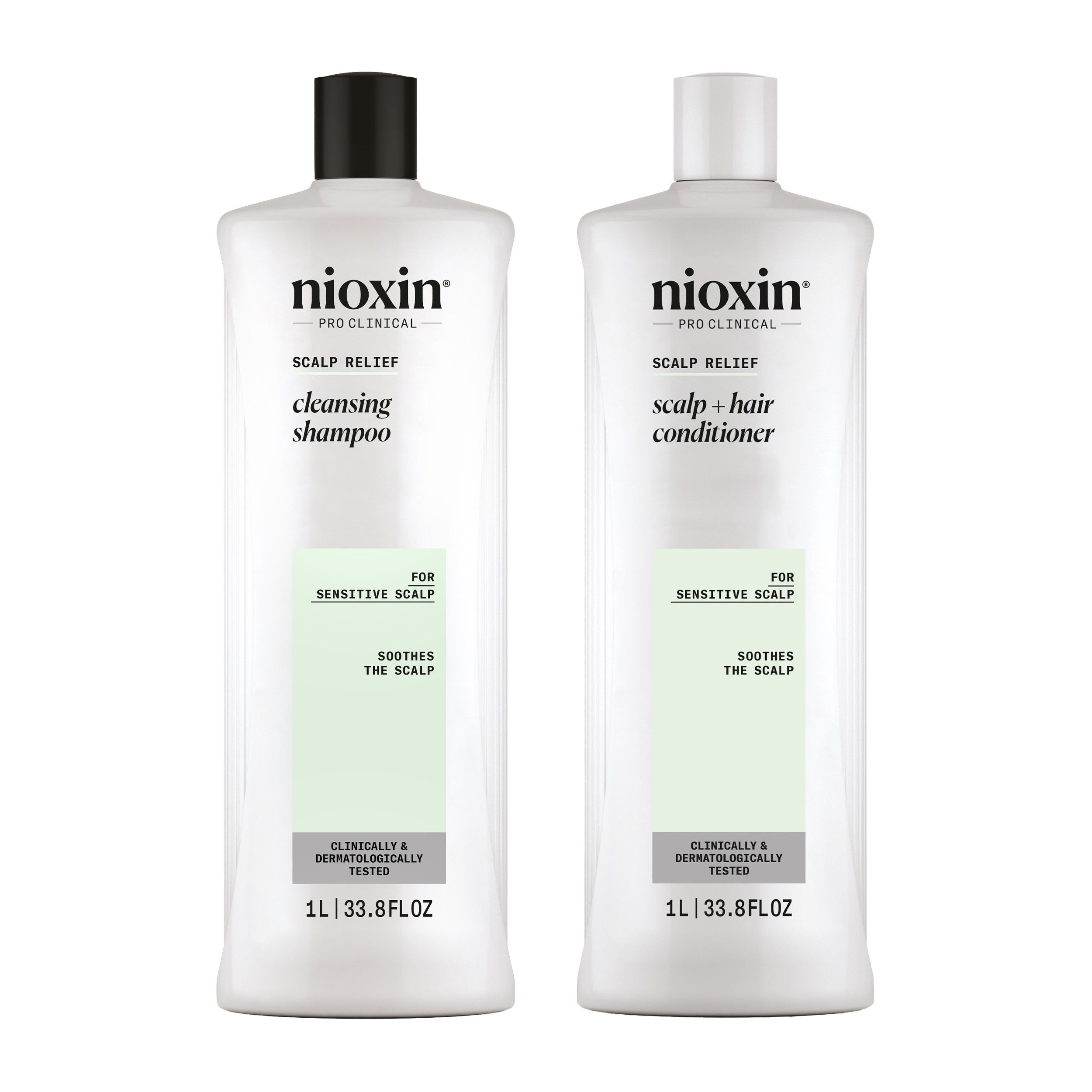 Nioxin Scalp Relief Shampoo + Conditioner Duo - Hair Products for Sensitive, Itchy Scalp - Includes Shampoo and Conditioner